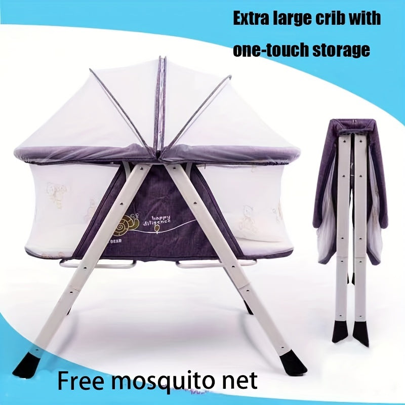 Portable Multifunctional Crib with Wheels for Newborns