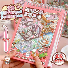 45pcs 3D Diorama Kit with Tweezers Various Styles Stickers for Scrapbooking