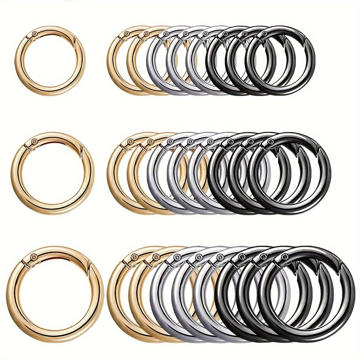 8pcs Spring O-Ring Alloy Buckle Portable Hook Clip Keyring DIY Accessories
