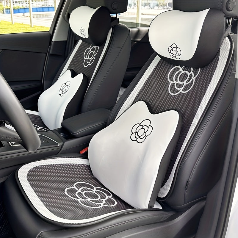 Camellia Car Neck Pillow Memory Foam Waist Cushion for Comfortable Sitting