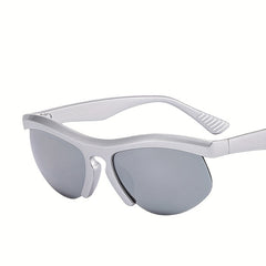 Y2K Semi Rimless Sunglasses Hip Hop Block Anti Glare UV400