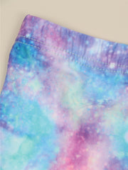 Toddler Girls Tie Dye Starry Sky Graphic Biker Shorts