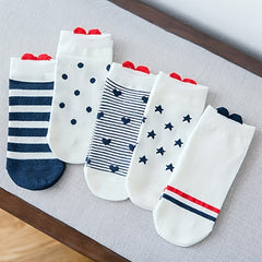 5 Pairs Women's Heart Cotton Ankle Socks