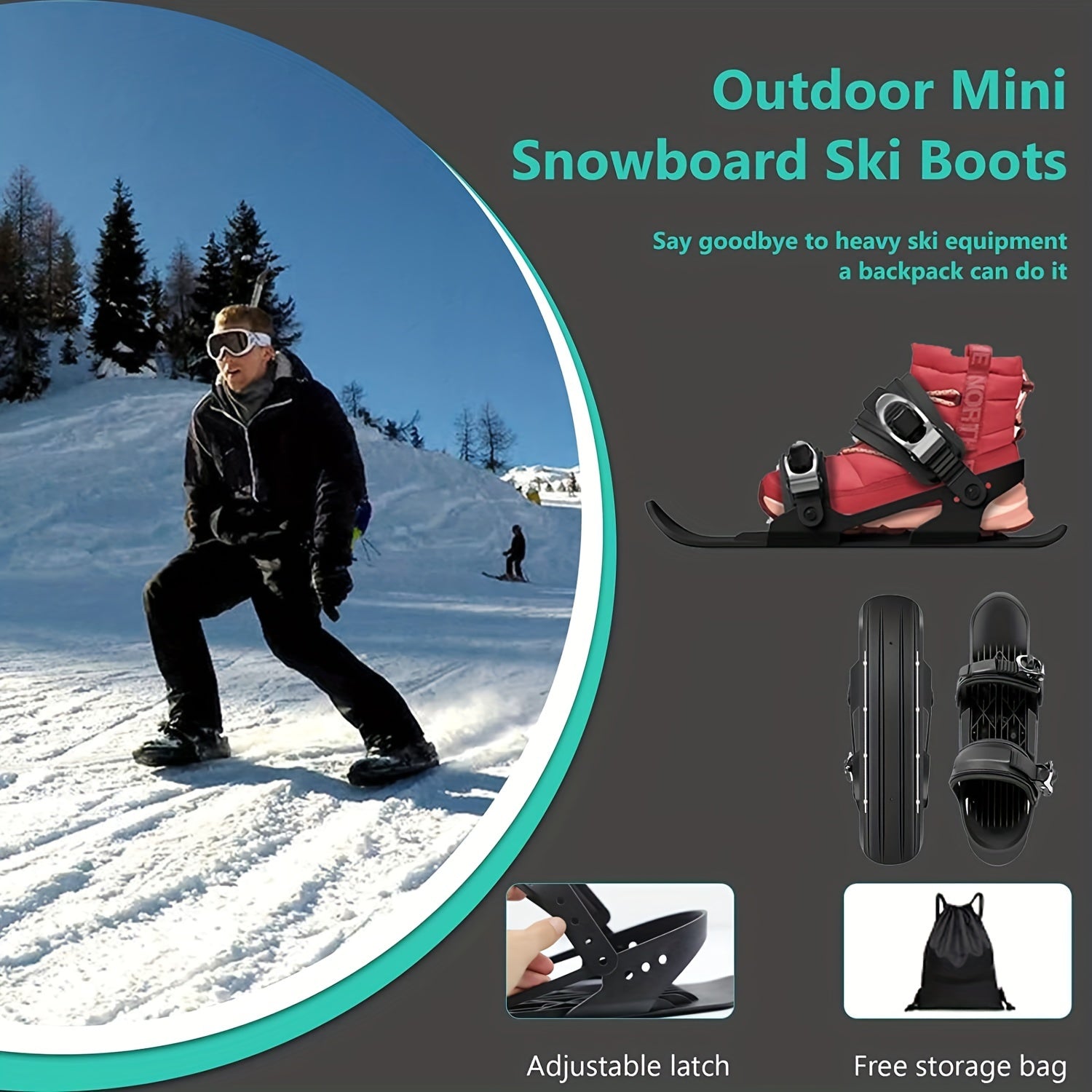Winter Outdoor Sports Mini Skiing Shoes Small Snowboard Shoes Lightweight