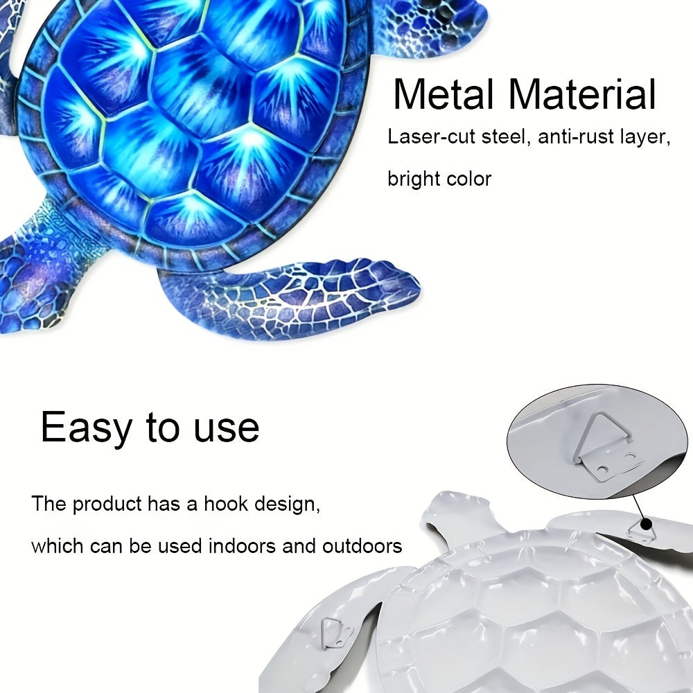 Metal Sea Turtle Wall Decor Hanging Ornament for Home Bedroom Living Room Office