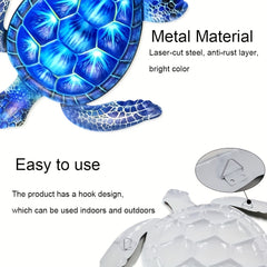 Metal Sea Turtle Wall Decor Hanging Ornament for Home Bedroom Living Room Office