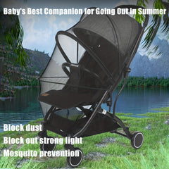 Foldable Mosquito Net for Stroller, Full Cover, Double Zipper