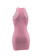 Sleeveless Bodycon Dress Sexy Bag Hip Ruffled Slim Dress