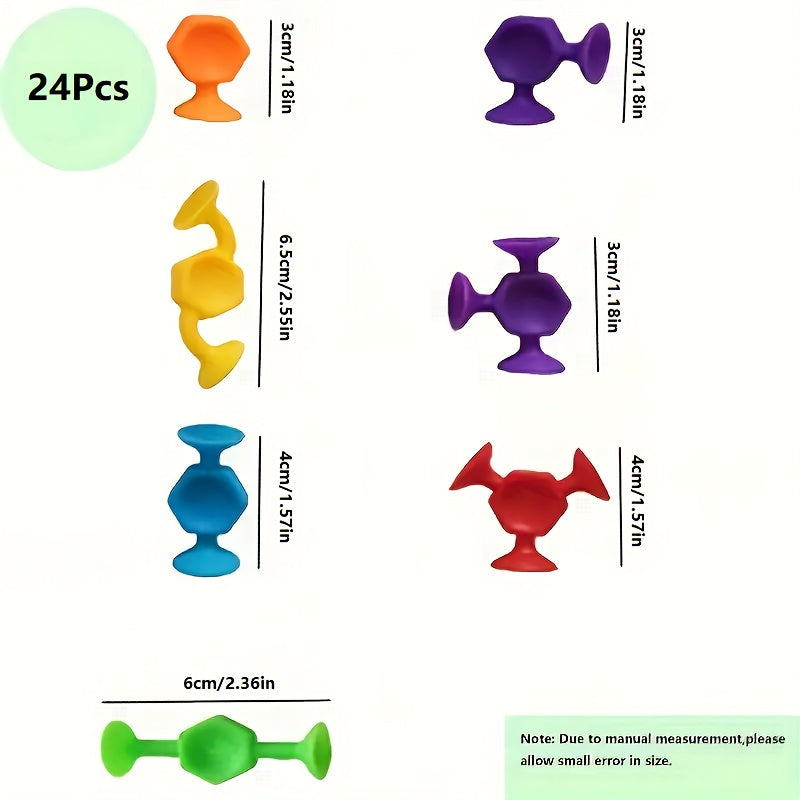 Creative Relaxing Suction Cup Toy Set for Construction Travel Windows