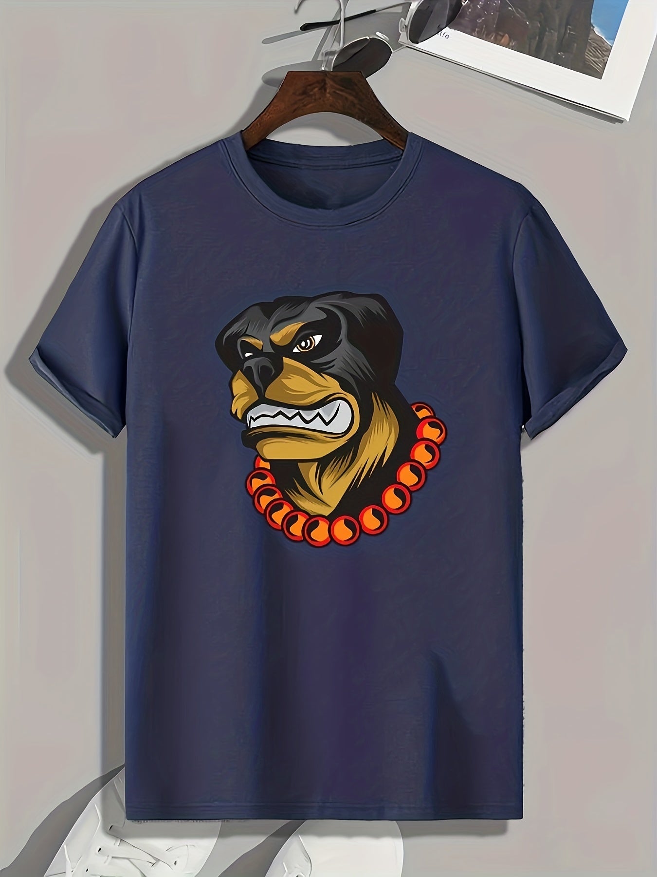 Dog Pattern Print Men's Comfy Sports T-Shirt