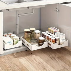 Kitchen Dish Rack Built-in Pull-out Type Divider Storage Shelves