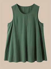  Women's Tank Top Plain Round Neck Summer Thin Comfy