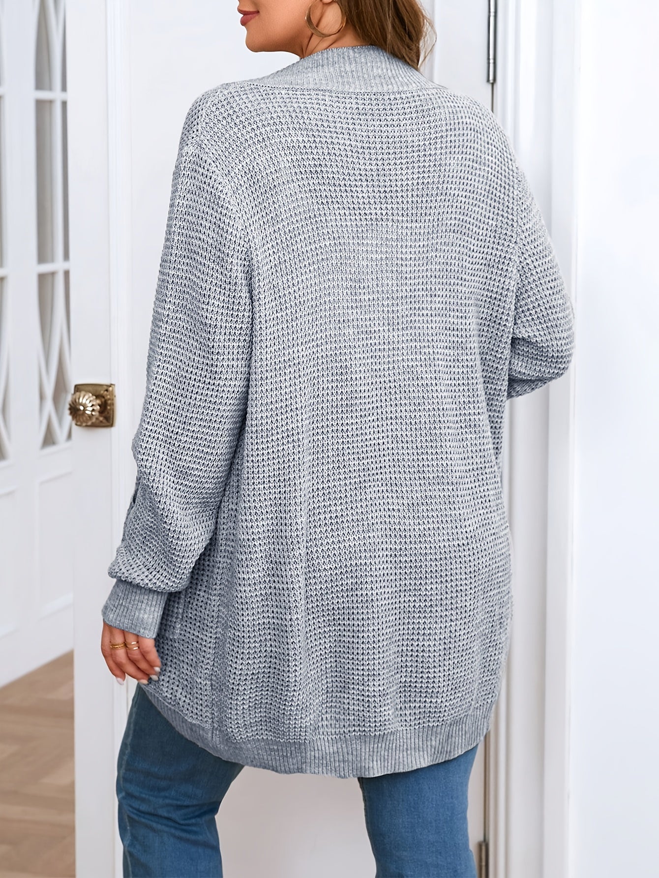 Women's Plus Size Open Front Cardigan with Pockets