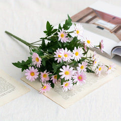 9 Forks Artificial Daisy Flower Real Touch Arrangement Home Wedding Office Decor