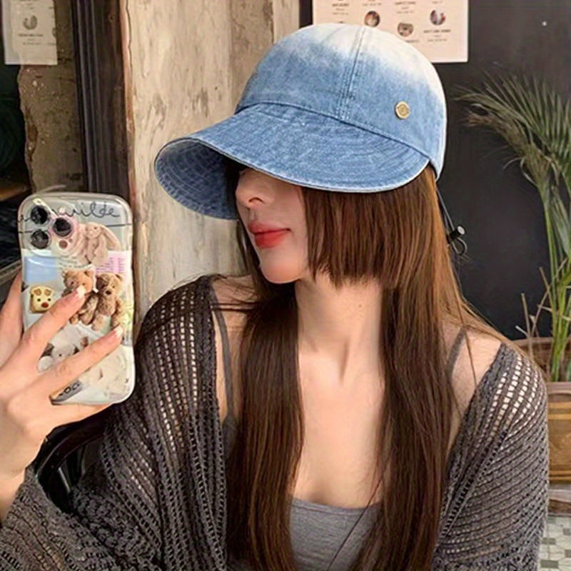 Denim Baseball Cap Wide Brim Sun Hat UV Protection Outdoor Dad Hats
