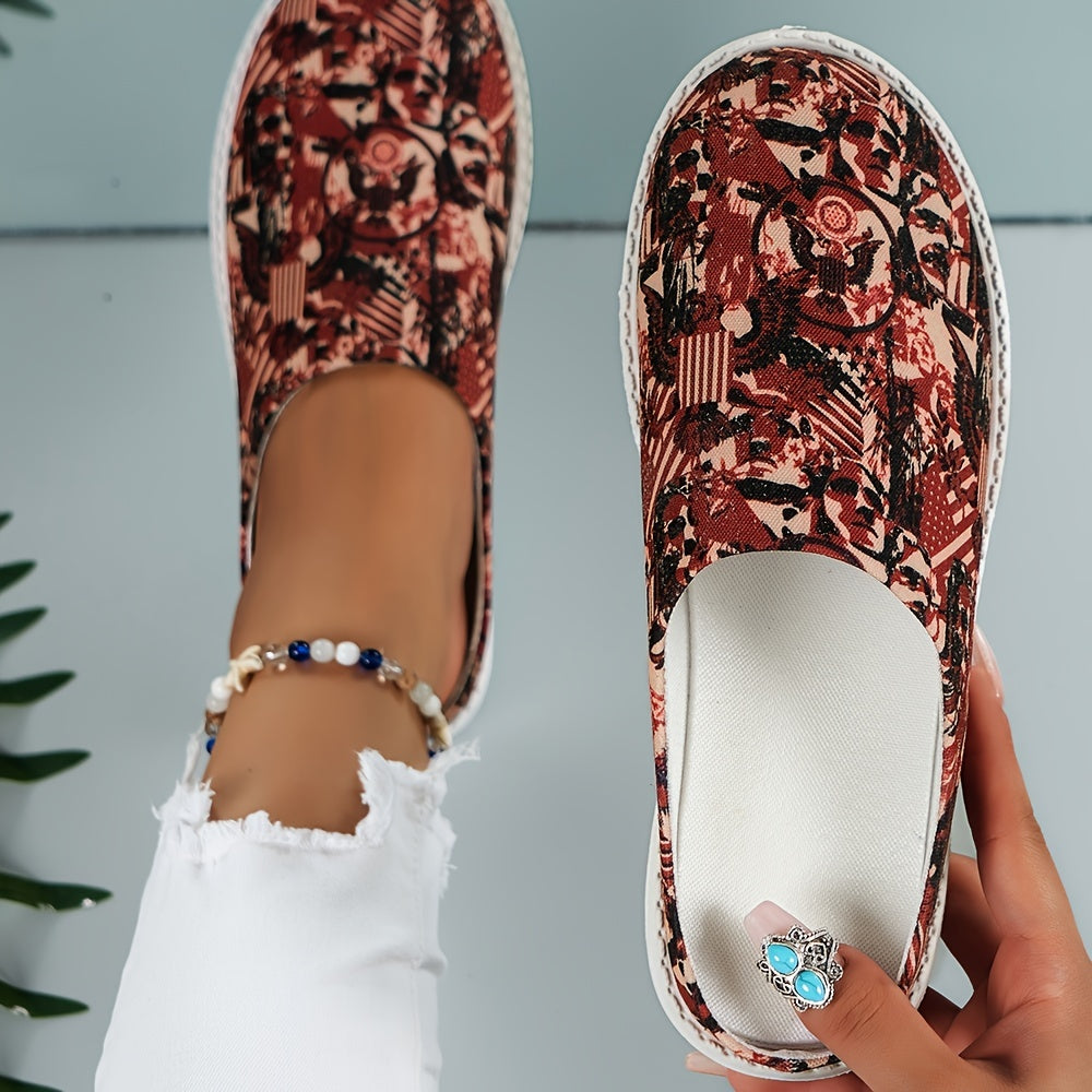 Colorful Print Low Top Casual Walking Shoes Lightweight Outdoor Sport Flat Shoes