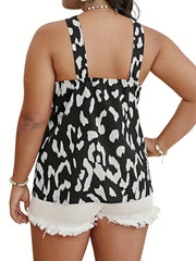  Leopard Print Backless Cami Top
