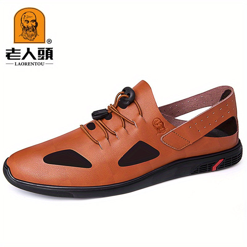 LAORENTOU Leather Hollow Out Sandals