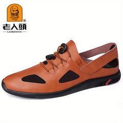 LAORENTOU Leather Hollow Out Sandals