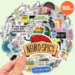 100 Pack Sarcastic Humorous Graffiti Decals Laptop Motorcycle Guitar Stickers