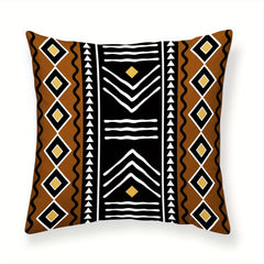 Bohemian Ethnic Short Plush Velvet Pillow Covers Brown Beige Decor