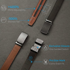 Men's Leather Ratchet Belt Business Waist Strap High Belt