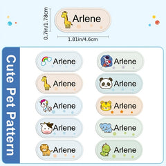 60 Iron-On Name Stickers for School Uniforms - Custom Washable Labels