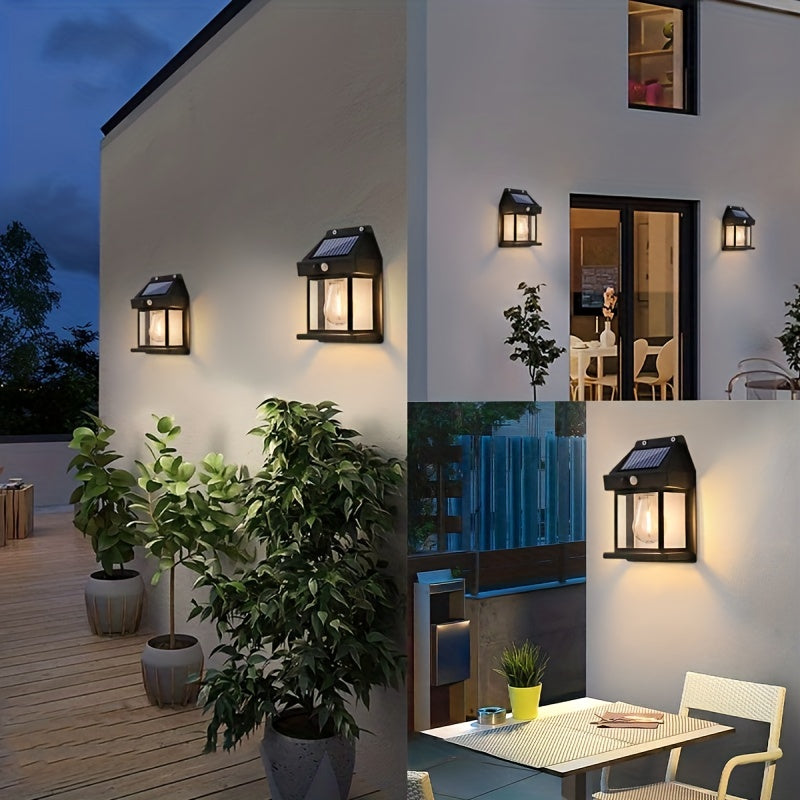 Solar Tungsten Wall Light Outdoor Waterproof Garden Headlight