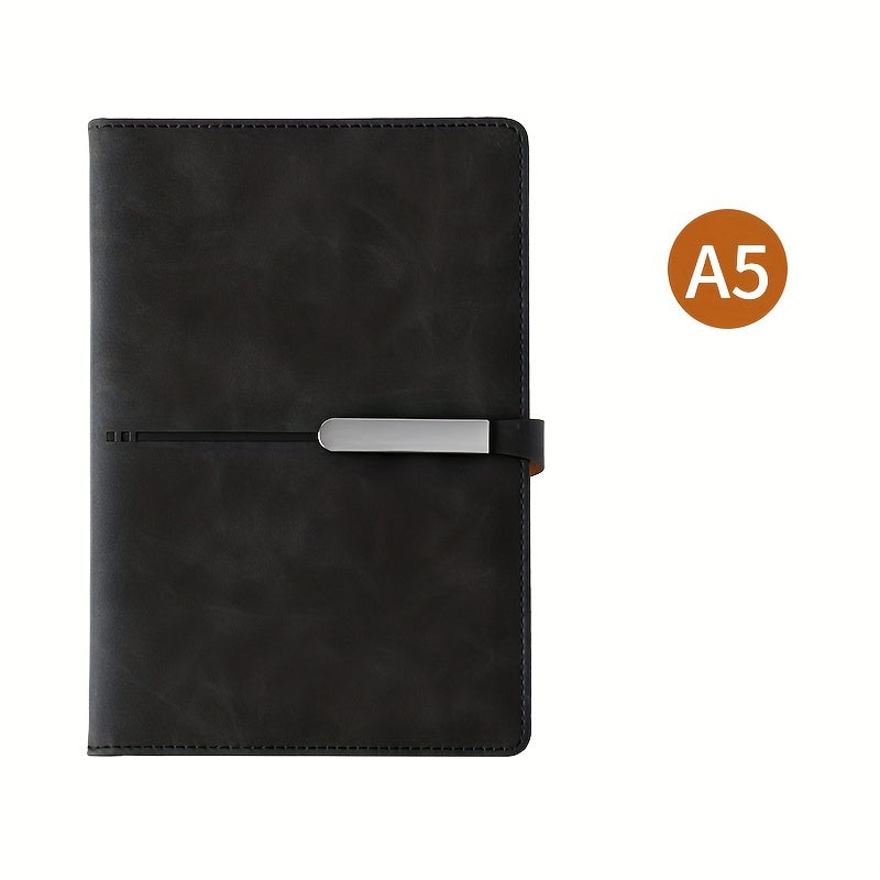 A5 PU Leather Notebook with Dual Clasp & Pen Holder