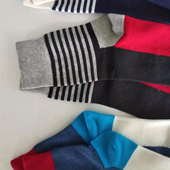 Colorblock Striped Socks Soft Mid Tube Women's Stockings