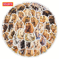 55pcs Cartoon Stickers PVC for Water Bottles Computers Guitars Bicycles