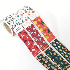 100 Roll Christmas Stickers Square Pattern Gift Packaging Sealing & Decoration