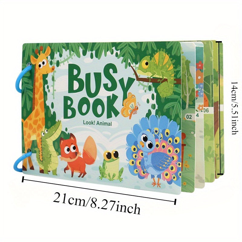Kids' Cartoon Quiet Paste Book - Educational Learning Aid Puzzle Toy
