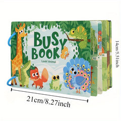 Kids' Cartoon Quiet Paste Book - Educational Learning Aid Puzzle Toy