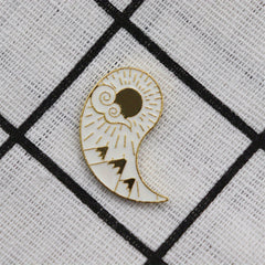 Sun Moon Enamel Brooch for Men Clothing