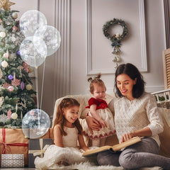 40pcs Snow Balloons Winter Clear Snow Latex Balloon