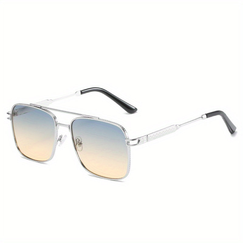 Men's Metal Square Frame Sunglasses UV Protection for Cycling Fishing