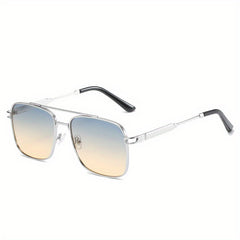 Men's Metal Square Frame Sunglasses UV Protection for Cycling Fishing