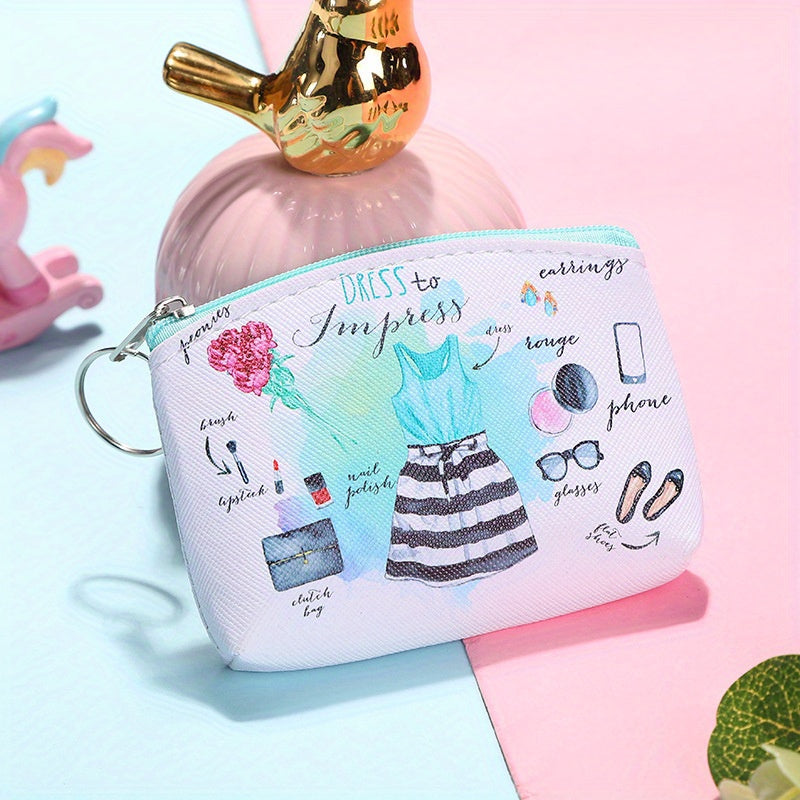 Cartoon Coin Purse Key Chains Bag PU Leather Keyrings Car Key Holders