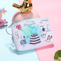 Cartoon Coin Purse Key Chains Bag PU Leather Keyrings Car Key Holders
