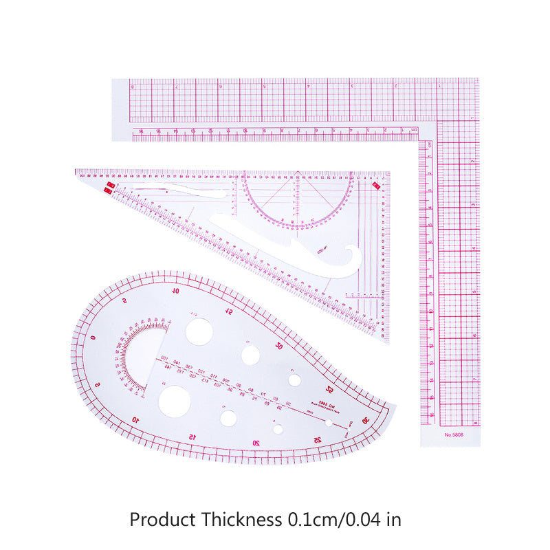 Tailor Measuring Ruler Kit for DIY Sewing Patterns Quilting Tools