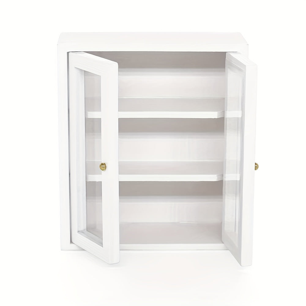 1:12 Scale Wall Mounted Cabinet with Glass Doors - Dollhouse Kit