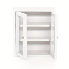 1:12 Scale Wall Mounted Cabinet with Glass Doors - Dollhouse Kit