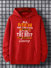 Men's January Print Hoodie Casual Slightly Stretch