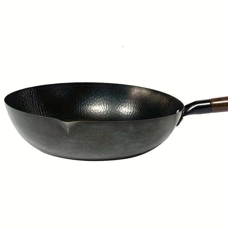 32cm Cast Iron Wok Flat Bottom Cookware for All Stoves