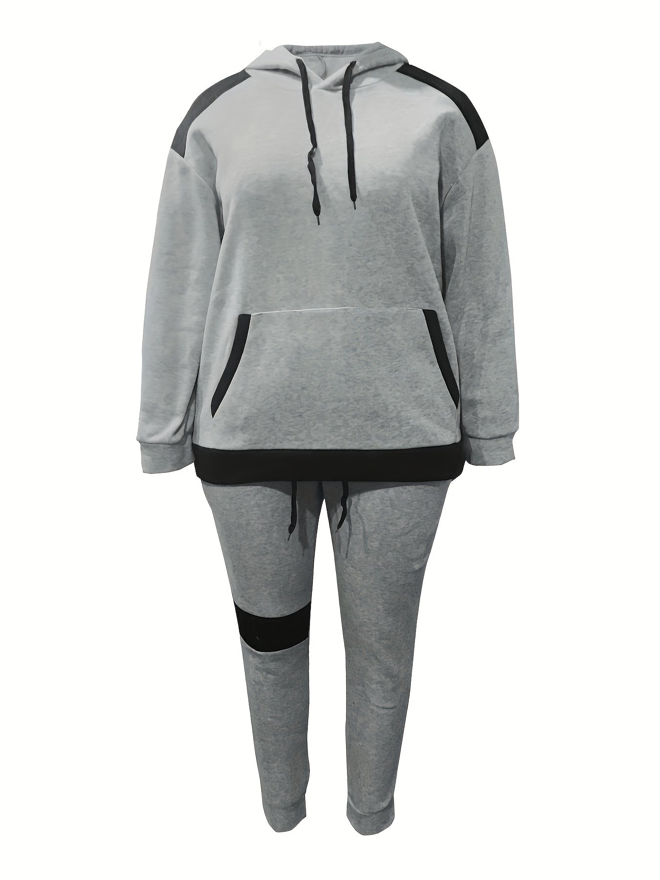 Colorblock Hoodie & Pants 2 Piece Set