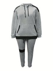 Colorblock Hoodie & Pants 2 Piece Set