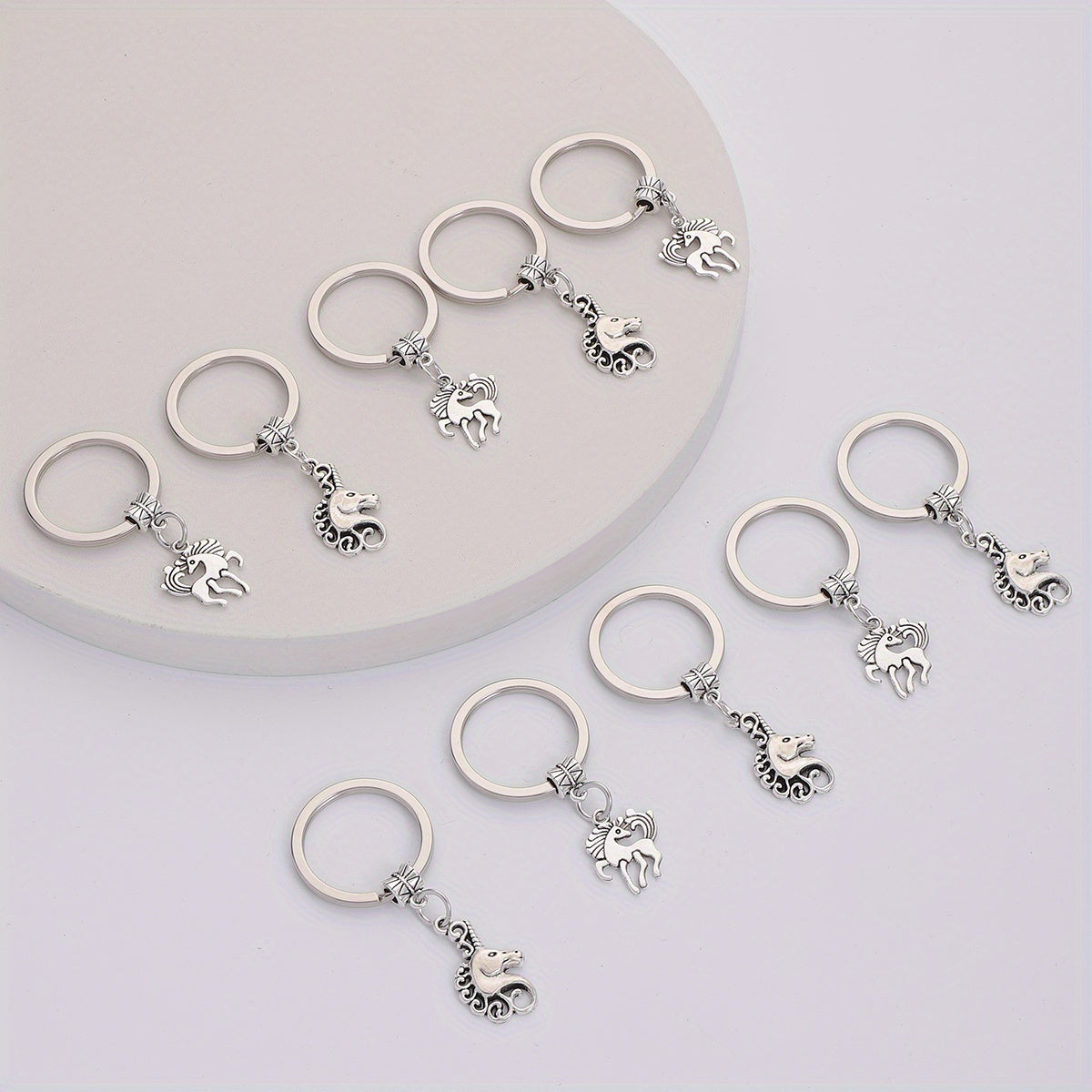 10pcs Alloy Pony Unicorn Keychain Men Business Case Bag Accessories Pendant Gift