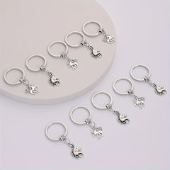10pcs Alloy Pony Unicorn Keychain Men Business Case Bag Accessories Pendant Gift