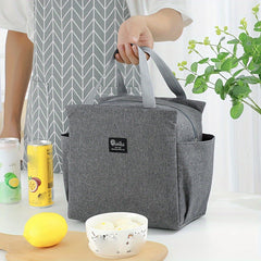 Minimalist Insulated Storage Handbag Solid Versatile Bento Bag